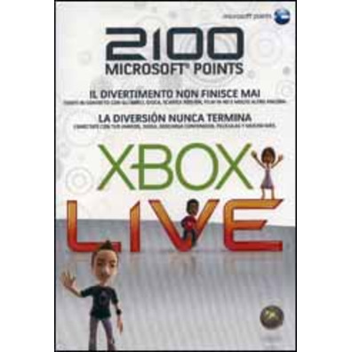 Tarjeta Prepago 2100 Puntos Xbox 360 Live