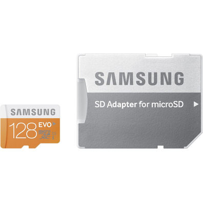 MICRO SD SAMSUNG + ADAPTADOR SD 128GB EVO CLASE 10