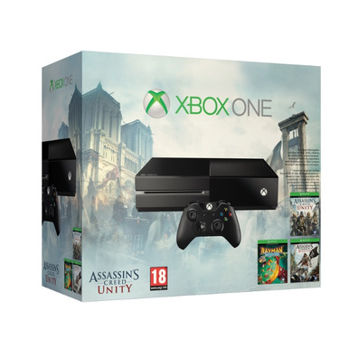 Xbox One (500 GB) + Assassin's Creed Unity + Assassin's Creed Black Flag + Rayman Legends