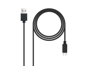Cable USB 2.0 3A Negro 3M Tipo USB-C/M-A/M NANOCABLE