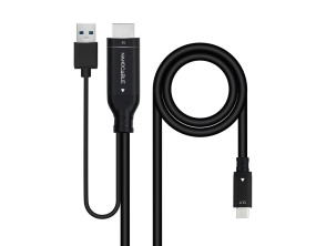 CONVERSOR HDMI A USB-C 1.8 M NEGRO NANOCABLE