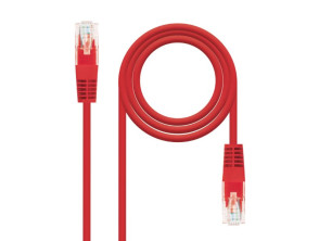 CABLE DE RED LATIGUILLO RJ45 UTP CAT6 AWG24 0.25 M ROJO NANOCABLE