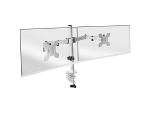 SOPORTE DE MESA GAS MARS GAMING MARMPRO2 2 PANTALLAS 13" A 27" MAX 10KG VESA 75x75 100x100 BLANCO - hasta 10kg