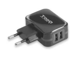 Cargador USB Pared/Viaje 2xUSB (3.4A) Negro - TOOQ
