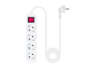 REGLETA PROTECTORA 4 TOMAS CON INTERRUPTOR BLANCO NANOCABLE