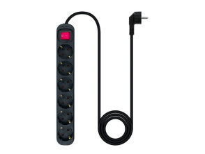 Regleta Protectora 6 Tomas con Interruptor Negro Nanocable - Protección y Conectividad