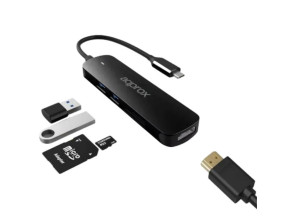 DOCKING USB-C APPROX APPC45 CON 2 PUERTOS USB 1 PUERTO HDMI 4K/30Hz Y LECTOR DE TARJETAS SD/MICRO SD