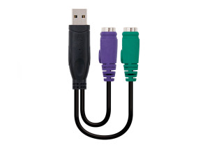 CONVERSOR PS/2 A USB 15 CM NANOCABLE - Conversor de Adaptador PS/2 a USB