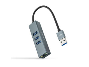 TITLE: Nanocable Conversor USB 3.0 a Ethernet Gigabit + 3xUSB 3.0 15cm Gris