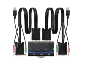 CONMUTADOR KVM USB VGA 1U-2PC + CABLE NANOCABLE