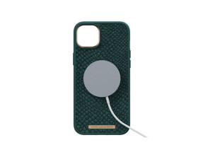 Funda MagSafe iPhone 14 Plus Piel de Salmón Verde Oscuro NJORD