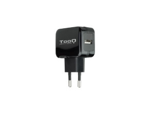 CARGADOR PARED AUTOMATICO 1XUSB 5V 2.4A NEGRO TOOQ