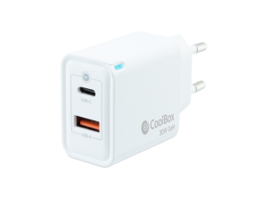 CARGADOR USB GAN COOLBOX BLANCO 30W 1xUSB-C PD 1xUSB-A