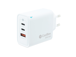 CARGADOR USB COOLBOX GAN 65W BLANCO 2xUSB-C 1xUSB-A