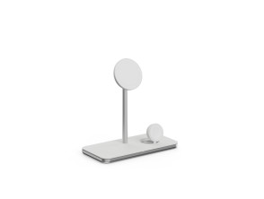 SOPORTE BASE DE CARGA INALÁMBRICO MAGSAFE 3en1 PLATA LINQ