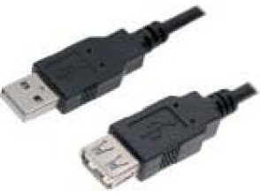 Cable Extensión USB Negro 3m - Conector Tipo A-F - Nanocable