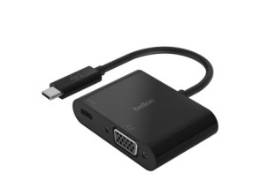 ADAPTADOR BELKIN USB-C A VGA CON CARGA NEGRA