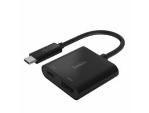 ADAPTADOR BELKIN USB-C A HDMI + CARGA 60W EN COLOR NEGRO