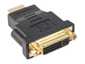 Lanberg - AD-0014-BK cambiador de género para cable HDMI DVI-D (F) (24 + 5) Negro