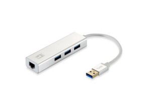 Adaptador USB 3.0 a Gigabit Ethernet RJ45 Level One con Hub USB 3.0