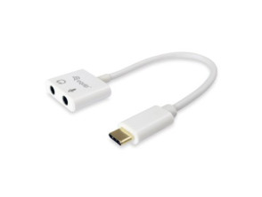 ADAPTADOR USB-C EQUIP para Auricular y Micrófono 2 Jack 3.5mm Hembra