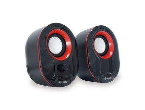 ALTAVOCES 2.0 EQUIP LIFE 6W RMS NEGRO Y ROJO - CONTROL VOLUMEN, JACK 3.5" - USB