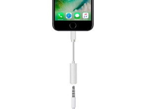 Adaptador Apple Lightning a Mini Jack 3.5mm Hembra - Blanco
