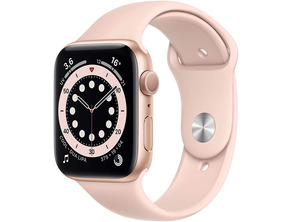 Apple Watch Series 6 GPS 44mm Caja de Aluminio en Oro/Correa Deportiva Rosa Arena