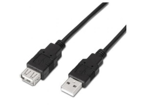 Cable Alargador USB 2.0 Aisens - Macho a Hembra 1.8m | Alta Velocidad