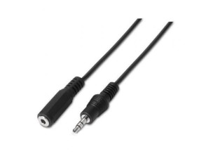 Cable Estéreo Aisens A128-0145 Jack 3.5 Macho - Jack 3.5 Hembra/ Hasta 0.1W/ 1.5m
