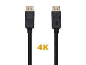 Cable DisplayPort 1.2 4K Aisens A124-0455/ DisplayPort Macho - DisplayPort Macho/ 1m - Negro