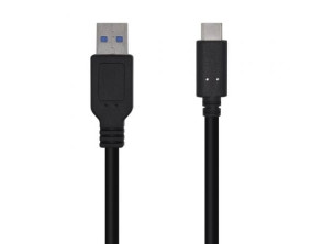 Cable USB 3.1 Tipo-C Aisens A107-0449/ USB Tipo-C Macho - USB Macho/ 50cm - Negro