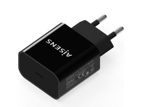 Cargador de Pared Aisens A110-0538/ 1xUSB Tipo-C PD3.0/ 20W - Negro