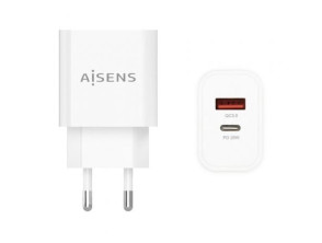 Aisens A110-0681 20W USB-C USB-A Blanco - Cargador de Pared - 20W