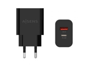 Cargador de Pared Aisens A110-0682/ 1xUSB Tipo-C/ 1x USB - 20W