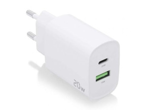 Cargador de Pared Aisens A110-0754/ 1xUSB Tipo-C/ 1xUSB - 20W