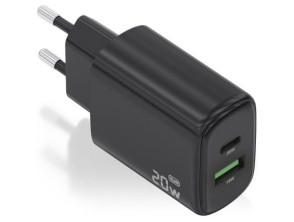 Cargador de Pared GaN Aisens A110-0910 20W con 1xUSB Tipo-C y 1xUSB