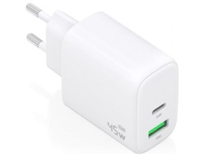 Cargador de Pared GaN Aisens A110-0971 con USB Tipo-C y USB 45W