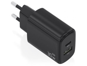 Cargador de Pared GaN Aisens A110-0978 30W 1xUSB Tipo-C 1xUSB
