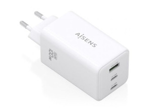 Cargador de Pared GaN Aisens ASCH-100W3P051-W/ 2xUSB Tipo-C/ 1xUSB