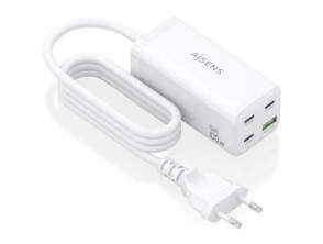 Cargador Sobremesa Aisens GaN ASCH-100W4P053-W con 3xUSB Tipo-C/1xUSB