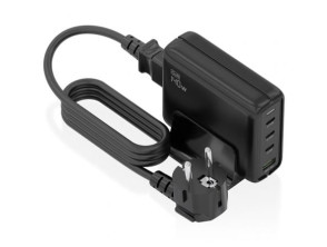 Cargador Sobremesa GaN Aisens ASCH-140W4P056-BK con 3xUSB Tipo-C y 1xUSB