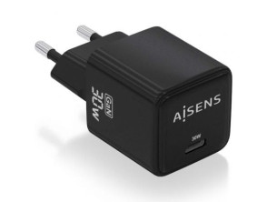 Cargador de Pared GaN Aisens ASCH-30W1P036-BK/ 1xUSB Tipo-C - Smartphone Accesorios