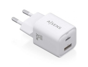 Añadir a la cesta Cargador de Pared GaN Aisens ASCH-30W2P020-W Tipo-C/USB - Accesorio SmartPhones Cargador de Pared GaN Aisens ASCH-30W2P020-W Tipo-C/USB - Accesorio SmartPhones