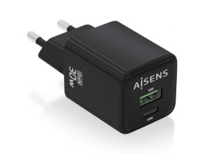 Añadir a la cesta Cargador de Pared GaN Aisens ASCH-30W2P038-BK con 1xUSB Tipo-C y 1xUSB Cargador de Pared GaN Aisens ASCH-30W2P038-BK con 1xUSB Tipo-C y 1xUSB