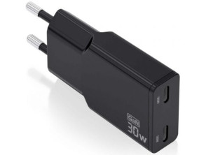 Cargador de Pared GaN Aisens ASCH-30W2P049-BK 30W Tipo-C USB x2