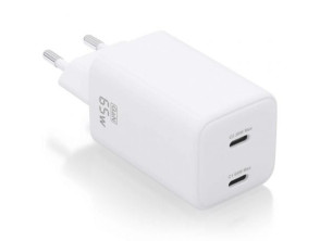 Cargador de Pared GaN Aisens ASCH-65W2P039-W/ 2xUSB Tipo-C