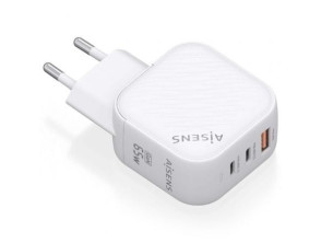 Añadir a la cesta Cargador de Pared GaN Aisens ASCH-65W3P026-W con 2xUSB Tipo-C/1xUSB Cargador de Pared GaN Aisens ASCH-65W3P026-W con 2xUSB Tipo-C/1xUSB