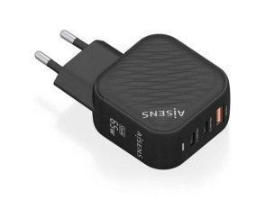 Añadir a la cesta Cargador de Pared GaN Aisens ASCH-65W3P027-BK con 2xUSB Tipo-C y 1xUSB Cargador de Pared GaN Aisens ASCH-65W3P027-BK con 2xUSB Tipo-C y 1xUSB