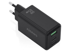 Cargador de Pared GaN Aisens ASCH-65W 65W 2xUSB Tipo-C/ 1xUSB